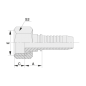 24211T ESPIGA HEMBRA ORFS A/PLANO RECTA PARA MANGUERA R1 - R2 - R12 - 4SP