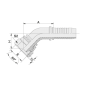 22641 ESPIGA HEMBRA 45° BPS PARA MANGUERA R1 - R2 – R12-4SP