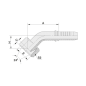 20441T ESP. H. 45° METR. LIVIANA PARA MANGUERA R1 - R2 - R12 - 4SP