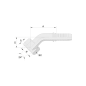 20441T ESP. H. 45° METR. LIVIANA PARA MANGUERA R1 - R2 - R12 - 4SP