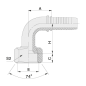 20791 ESP. H. CONO 37° MÉTRICA 90° PARA MANGUERA R1-R2-R12