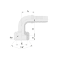 20791 ESP. H. CONO 37° MÉTRICA 90° PARA MANGUERA R1-R2-R12