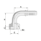 20291T ESP. H. 90° MÉTRICA CARA PLANA CODO PARA MANGUERA R2 - R12